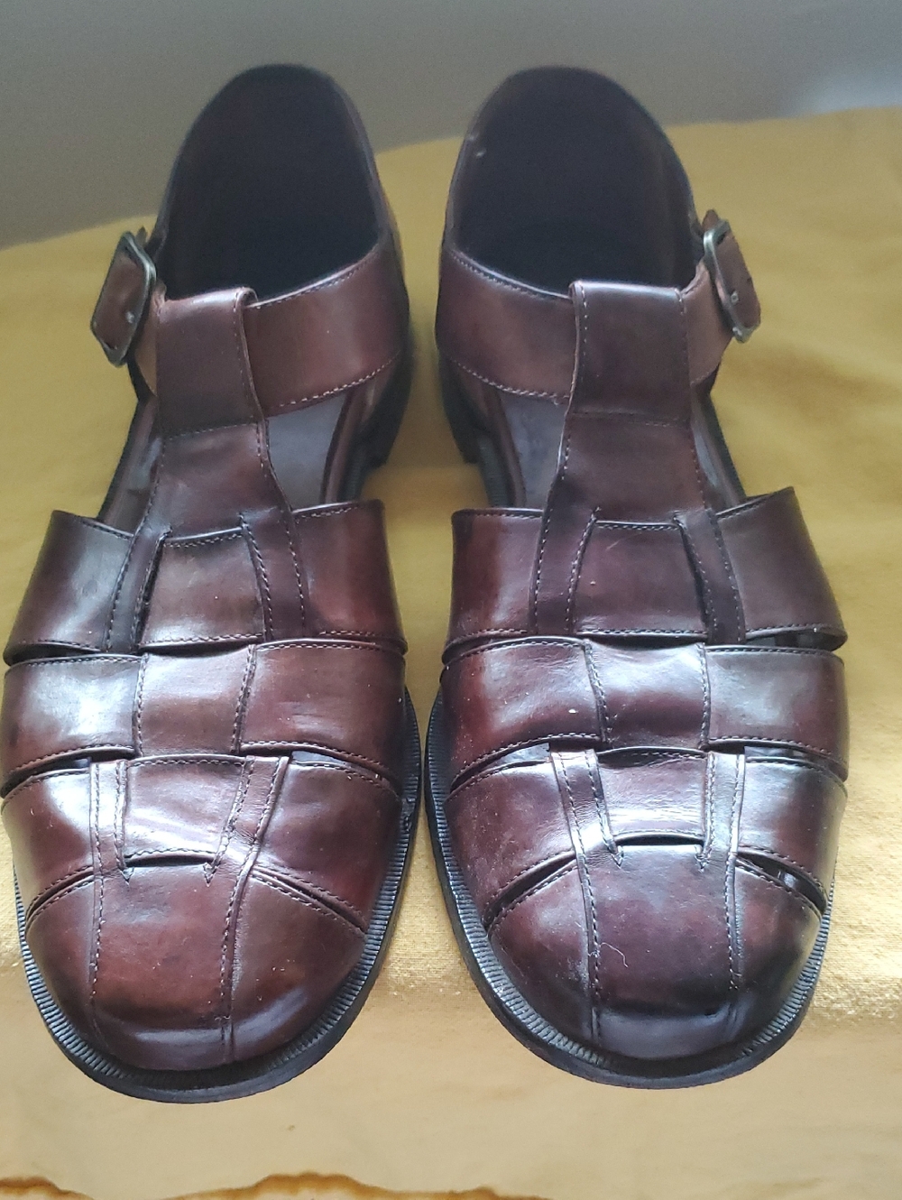 Cole Haan Men's Brown Leather Woven Slip-On Loafers